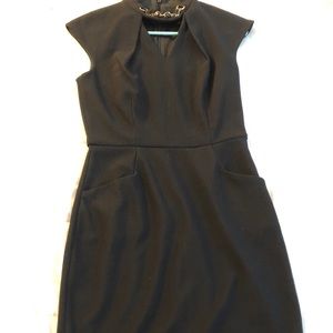 Sangria Little Black Dress with Chain neckline